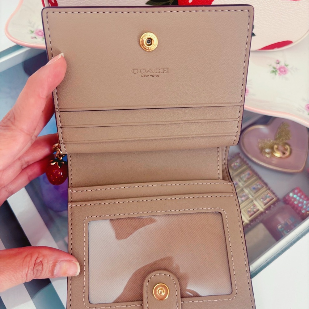 Coach Nolita 19 wild Strawberry Print Mini Shoulder Bag & Snap wallet. - Picture 9 of 10